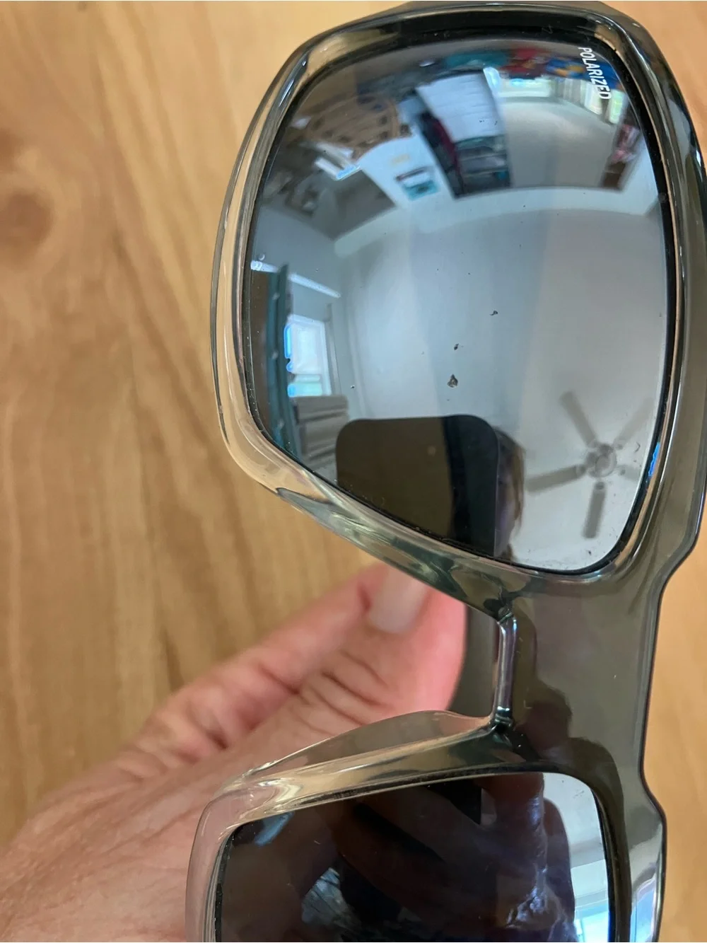 Bomber Polarized Shield Sunglasses; 3 Knicks on Right Lense-See Last Photo